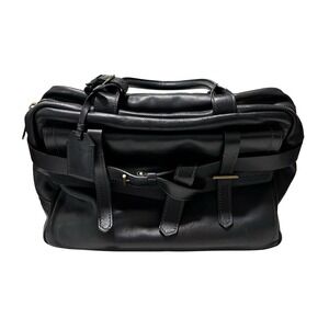 REED KRAKOFF "Fighter" Black Leather Satchel Handbag Bag Tote *Flawed Interior*